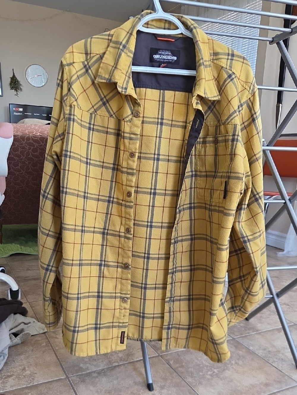 Grundens Yellow Plaid Shirt